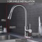 WEWE Single Handle High Arc Brushed Nickel Pull Out Kitchen Faucet,Single Level