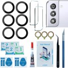 2 Sets Rear Camera Lens Glass Replacement with Adhesive Pre-Installed Compatible