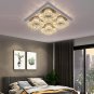 Modern Crystal Led Ceiling Light Living Room, 4 Rings Crystal Chandelier Lightin