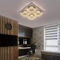 Modern Crystal Led Ceiling Light Living Room, 4 Rings Crystal Chandelier Lightin
