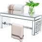 Glass Mirrored Wall Shelf. Wall Mounted Bathroom Shelf over Toilet. Glamorous Cr