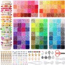 17500Pcs 140 Colors Clay Beads for Jewelry Making, Flat round Polymer Clay Beads