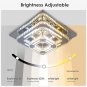 Modern Crystal Chandelier - 12" Flush Mount Ceiling Light Fixture with Remote Co