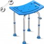Heavy Duty Stainless Steel Shower Chair Seat, 350Lbs Adjustable Height Shower St