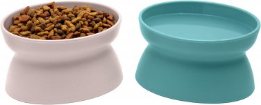 Kitty City Raised Cat Food Bowl Collection_Stress Free Pet Feeder and Waterer