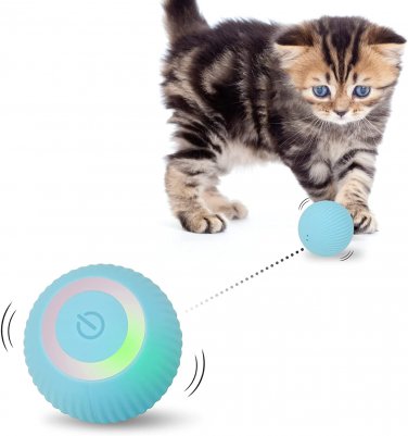 Interactive Cat Toys Ball, Automatic 360&Acirc;&deg; Self-Rotating Rolling Ball with USB Re