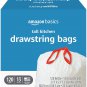 Amazon Basics Tall Kitchen Drawstring Trash Bags, 13 Gallon, Unscented, 120 Coun