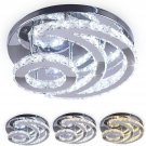 15.7" Modern LED Ceiling Light Flush Mount Crystal Chandelier Light Fixture roun