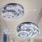 15.7" Modern LED Ceiling Light Flush Mount Crystal Chandelier Light Fixture roun