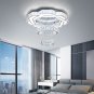 Finktonglan 22.5'' Modern Crystal Chandeliers LED Chandelier Ceiling Lamp 2 Ring