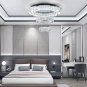 Finktonglan 22.5'' Modern Crystal Chandeliers LED Chandelier Ceiling Lamp 2 Ring
