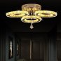 Deckrico Modern Crystal Chandelier Flush Mount Stainless Steel Pendant Ceiling L