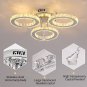 Deckrico Modern Crystal Chandelier Flush Mount Stainless Steel Pendant Ceiling L