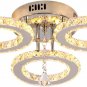 Deckrico Modern Crystal Chandelier Flush Mount Stainless Steel Pendant Ceiling L