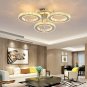 Deckrico Modern Crystal Chandelier Flush Mount Stainless Steel Pendant Ceiling L