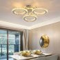 Deckrico Modern Crystal Chandelier Flush Mount Stainless Steel Pendant Ceiling L