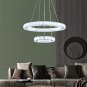 Modern 2 Ring Crystal Chandelier LED Pendant Lighting Chrome Chandeliers Flush M