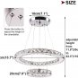 Modern 2 Ring Crystal Chandelier LED Pendant Lighting Chrome Chandeliers Flush M