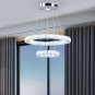 Modern 2 Ring Crystal Chandelier LED Pendant Lighting Chrome Chandeliers Flush M
