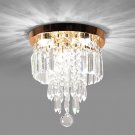 HOPGGIE Mini Chandelier LED 4 Lights Flush Mount Crystal Ceiling Light Modern Li