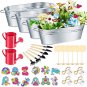 30 Pcs Flower Garden Planter Kit Galvanized Flower Bucket Metal Buckets for Flow