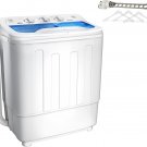 Portable Twin Tub 18Lbs Washing Machine with Drying Rack, 11Lbs Washer Mini Comp