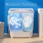 Portable Twin Tub 18Lbs Washing Machine with Drying Rack, 11Lbs Washer Mini Comp