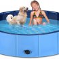 Dog Pool for Large Dogs 63"X12" Kiddie Pool Hard Plastic Foldable Dog Bathing T