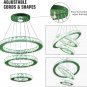 Diisunbihuo Modern LED Crystal Chandeliers 3 Rings Pendant Light Adjustable Heig