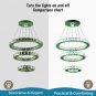 Diisunbihuo Modern LED Crystal Chandeliers 3 Rings Pendant Light Adjustable Heig