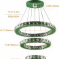 Diisunbihuo Modern LED Crystal Chandeliers 3 Rings Pendant Light Adjustable Heig