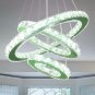 Diisunbihuo Modern LED Crystal Chandeliers 3 Rings Pendant Light Adjustable Heig