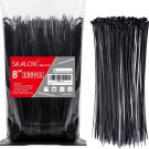 Zip Ties 8 Inch (100 Pack), 40Lbs Tensile Strength, Black Cable Ties, Wire Ties