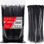 Zip Ties 8 Inch (100 Pack), 40Lbs Tensile Strength, Black Cable Ties, Wire Ties