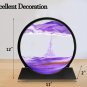 12" Purple Moving Sand Art Liquid Motion - 3D Color Quicksand Decor - Hourglass