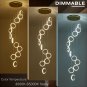 12 Rings Staircase Chandelier,Gold Modern Crystal Led Chandelier,Dimmable High C