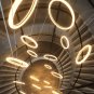 12 Rings Staircase Chandelier,Gold Modern Crystal Led Chandelier,Dimmable High C