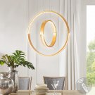 Led 2 Ring Light Modern Ceiling Light Adjustable Height Hanging Light Fixture 40