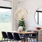 Led 2 Ring Light Modern Ceiling Light Adjustable Height Hanging Light Fixture 40
