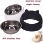 2PCS Raised Cat Bowl Tilted 15&Acirc;&deg; Slanted Elevated Bulldog Feeder Non-Spill Dog Ki