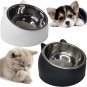 2PCS Raised Cat Bowl Tilted 15&Acirc;&deg; Slanted Elevated Bulldog Feeder Non-Spill Dog Ki