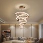 LED Big Crystal Chandeliers Modern 5 Rings Pendant Light Adjustable Ceiling Ligh