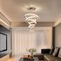 LED Big Crystal Chandeliers Modern 5 Rings Pendant Light Adjustable Ceiling Ligh