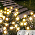 Solar Garden Lights-4 Pack 12 LED Solar Powered Firefly Lights with 2 Lighting M