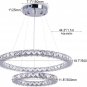 LED Chandelier Modern Contemporary 2 Rings Pendant Light Adjustable Stainless St