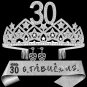 30Th Birthday Gift,30Th Birthday Tiara and Sash,30Th Birthday Crown for Women,30