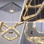 Diisunbihuo Modern Crystal Chandeliers LED Square Chandelier Pendant Lights Chan
