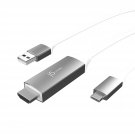 USB Type C to 4K@60Hz HDMI Cable with USB Type-A 7.5W Pass-Through Charging, for