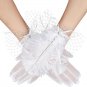 Women'S Tulle Gloves for Bridal Short Lace Gloves Wrist Lace Gloves Short Prom E