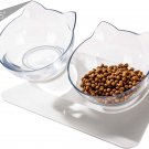 Double Elevated Cat Bowls with Raised Stand, 15 Tilted Cat Bowl Design Neck Guar